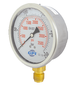 Liquid-Filled-Pressure-Gauge-Crimped-Style